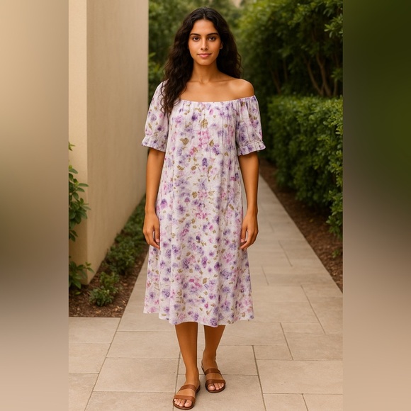 J. Crew Dresses & Skirts - 🌺Flora Obscura X J.Crew Puff-Sleeve Beach Dress in Kaleidoscope Floral 🌺